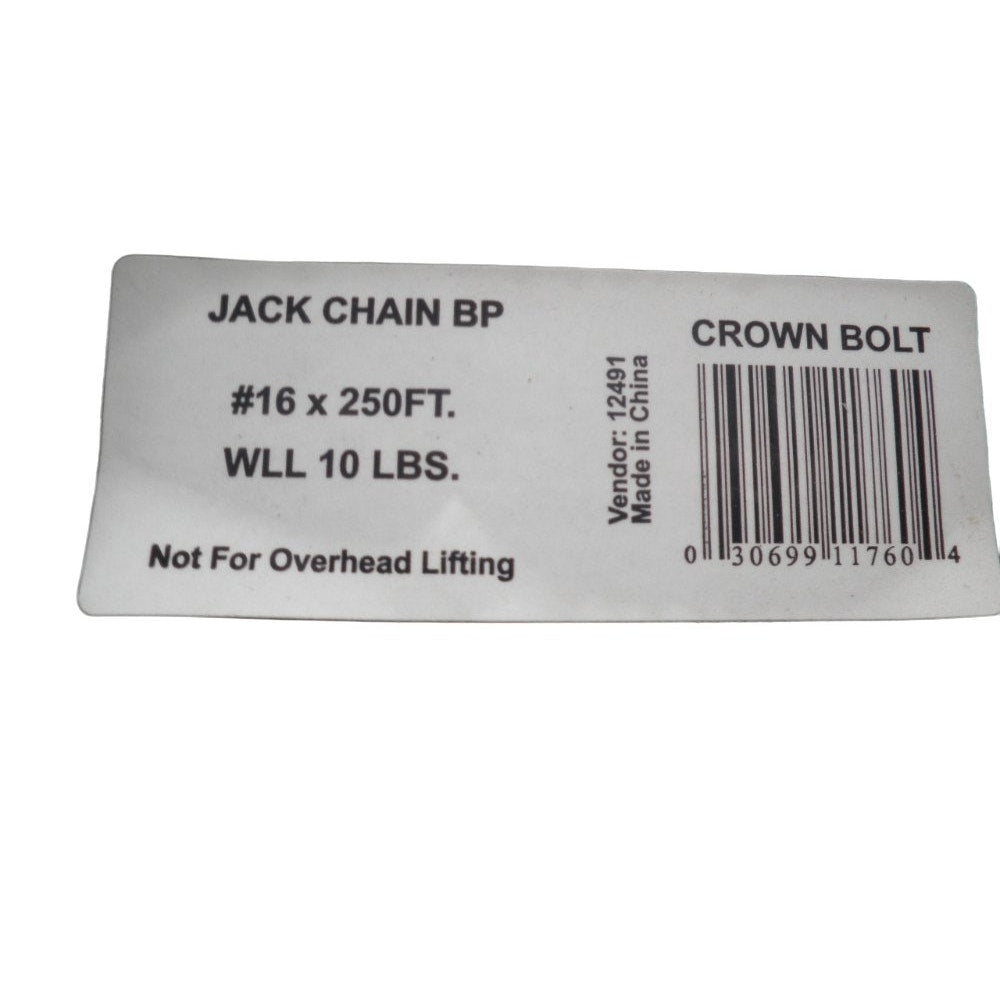 Crown Bolt #16 x 10 FT Brass Plated Steel Jack Chain- 10 Lb Capacity - Free Ship
