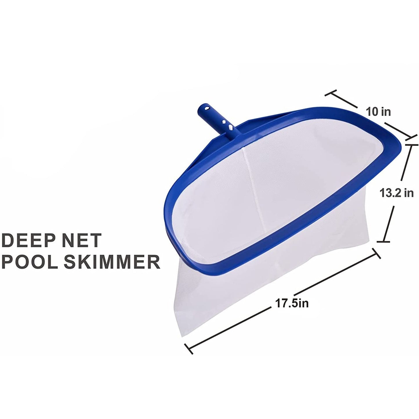POOLAZA Pool Set- Skimmer Deep Net 10" x 13.2" x 17.5" & 17.3" Pool Brush Head