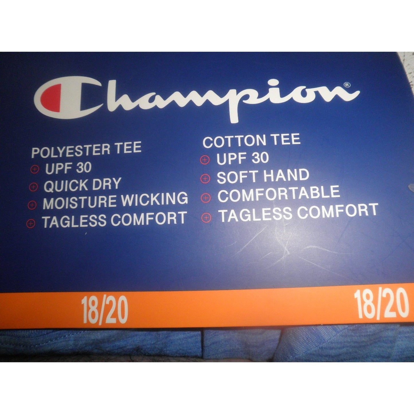 Champion Boys 2-Pk Graphic T-Shirts (Size 18/20), Crew Collar Solid & Tie Design