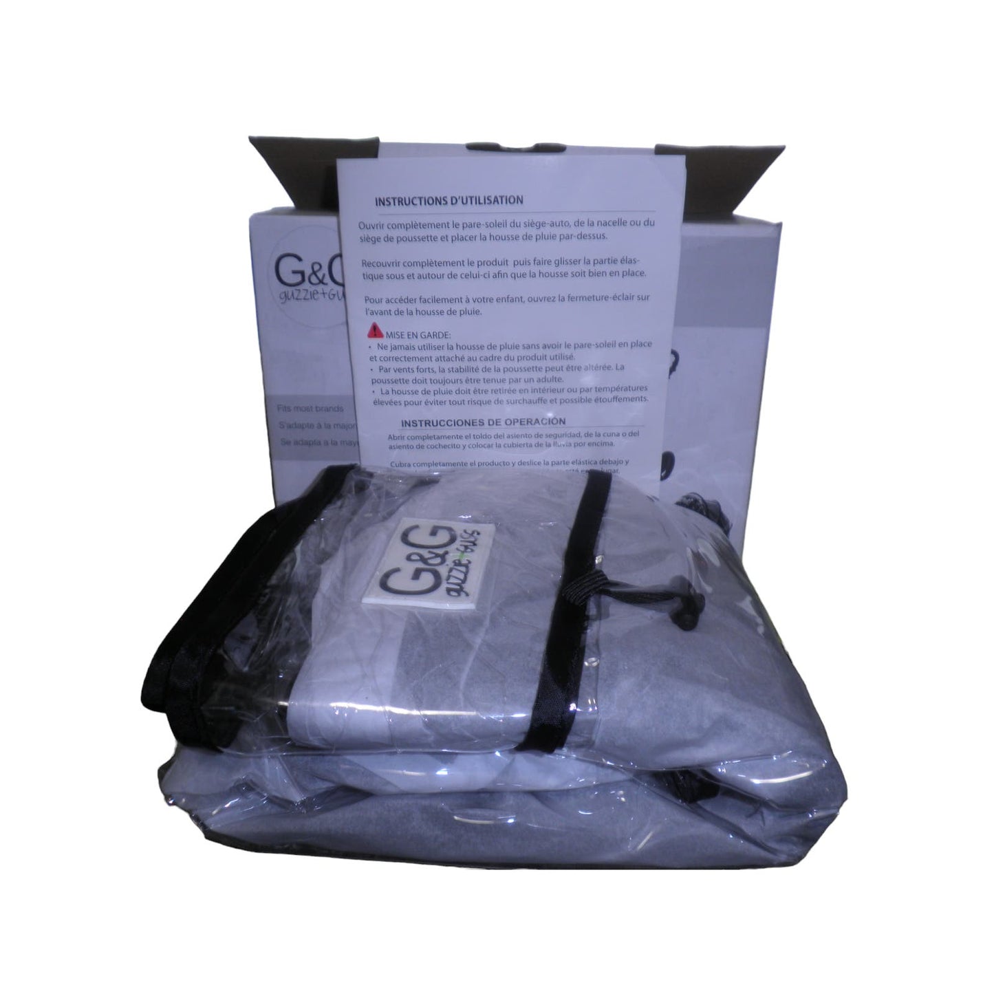 Guzzie+Guss 3-in-1 Rain Cover, Fits Most Bassinets, Car Seats & Pod Style Seats
