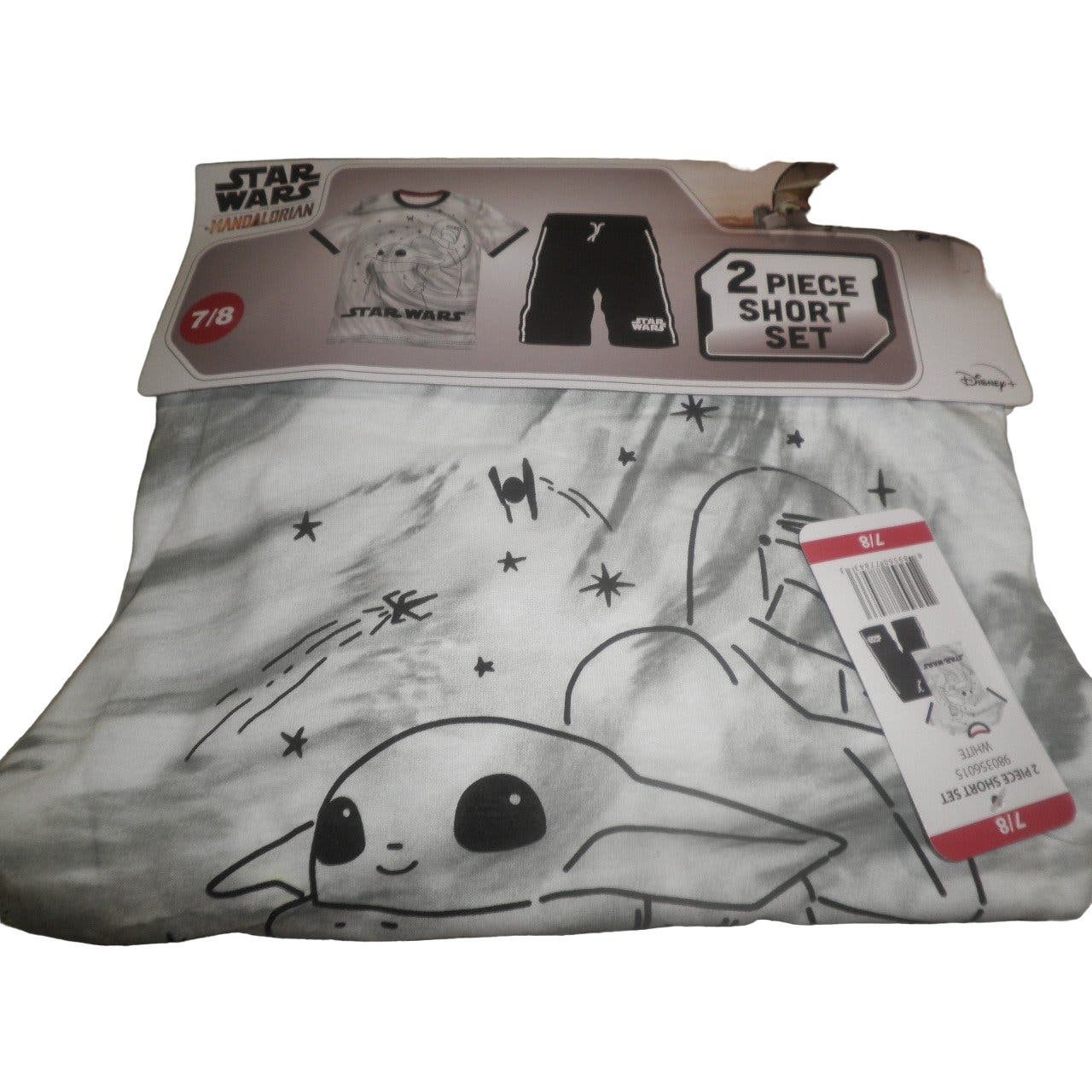 Disney Star Wars the Mandalorian 2-Piece Short Set, Size 7/8 - Free Shipping