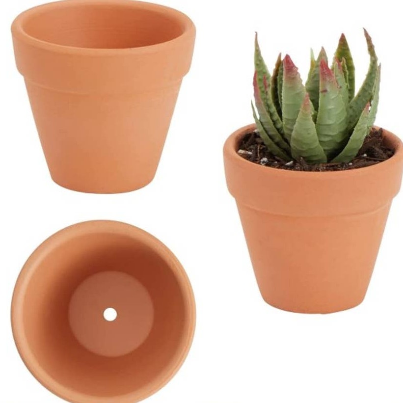 6-PK Mini Terracotta Pots for Succulents, Small 3.2" Clay Flower Pot Planters