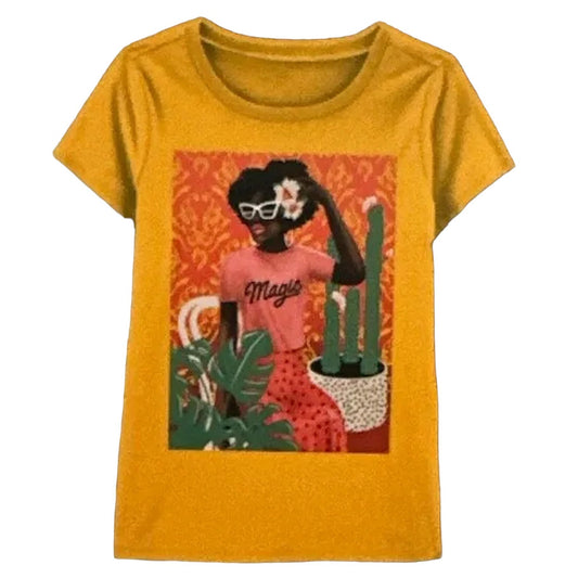 Jolie Noire Girl's 6/6X Black History Month Short Sleeve Graphic Graphic Tee