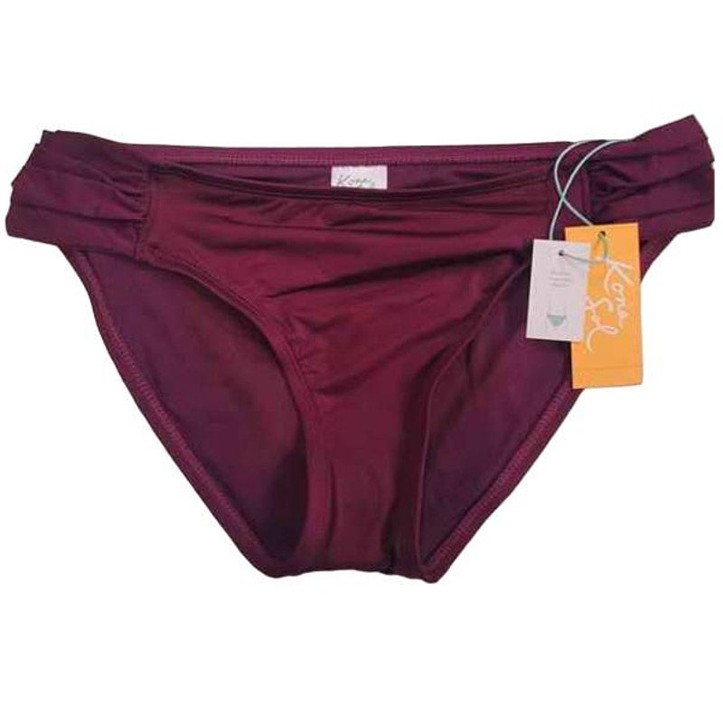 Women's Side-Tab Medium Coverage Hipster Bikini Bottoms, Med. (8-10) - Kona Sol