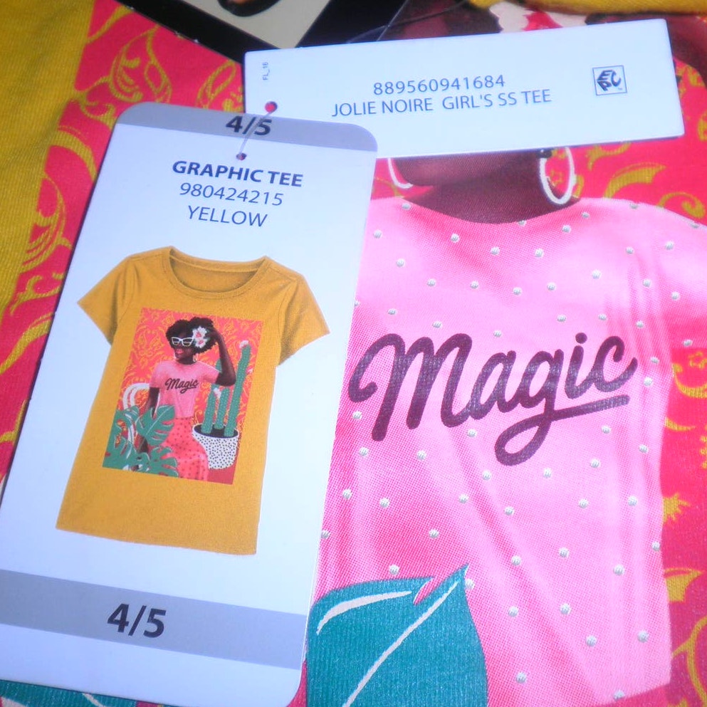 Jolie Noire Girl's 4/5 Black History Month Short Sleeve Graphic Graphic Tee
