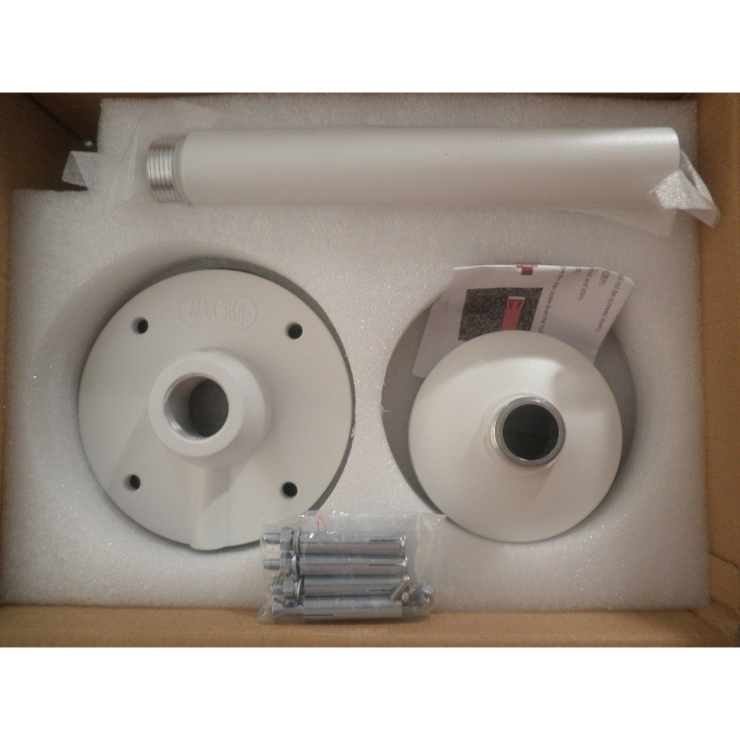Pendant Mount for Dome Cameras, Bracket, Model # VX-PM-OD, White
