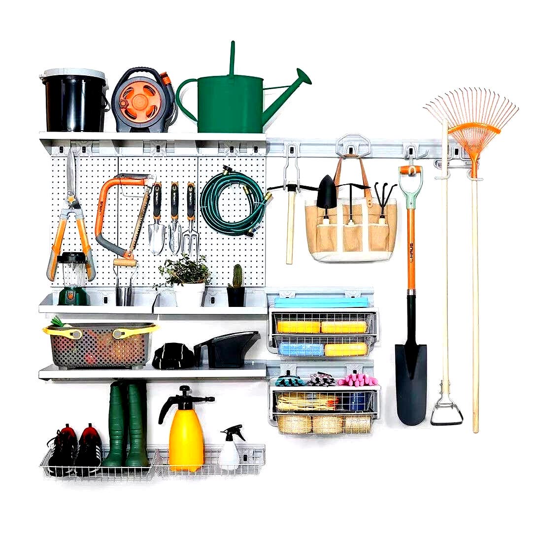 Haus 59 Piece Quick Release Snap Rail Garage Organization System Kit -Free Ship