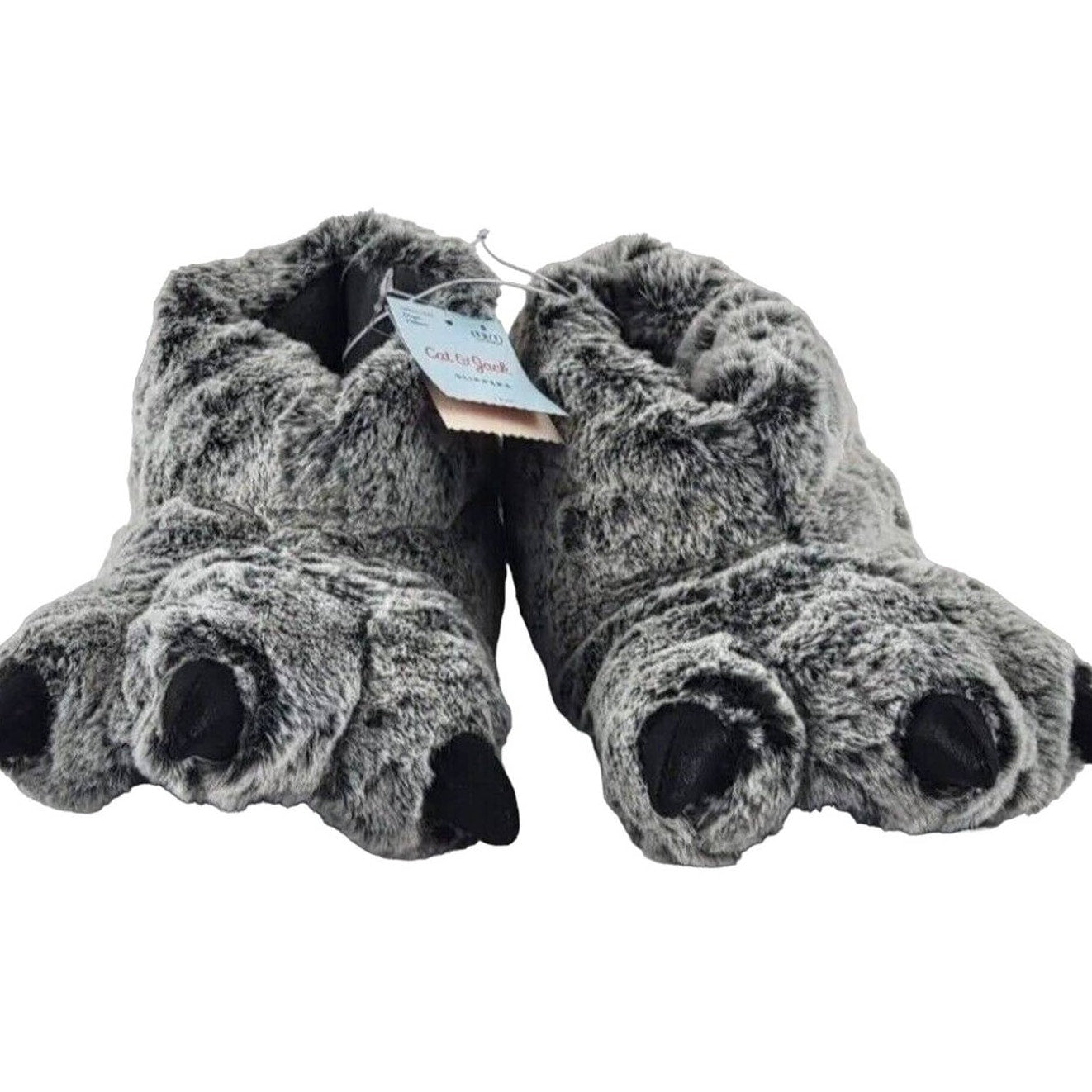 Boys' Ferdinand Dinosaur Claw Slippers - Cat & Jack Charcoal Gray XL (6) NWT