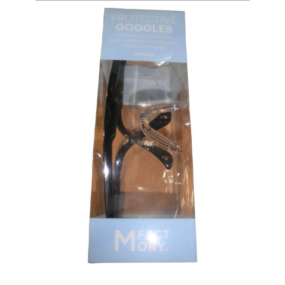 (PK-2) Fact Mory Safety Goggles / Glasses Chemical Lab Work Anti Fog Black