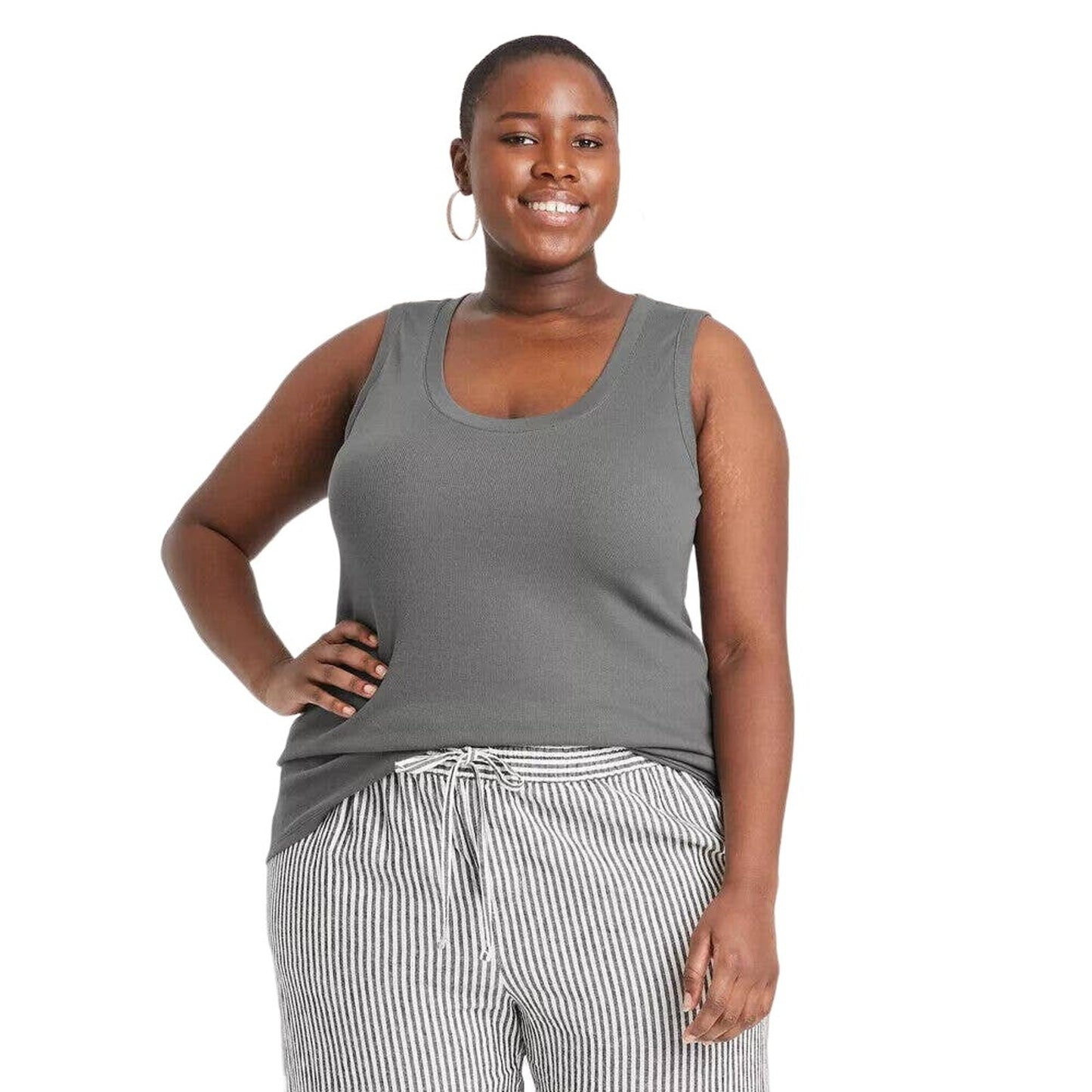 A New Day, Women's 2XL (20-22) Tank Top, Heather Gray, 2X-Large