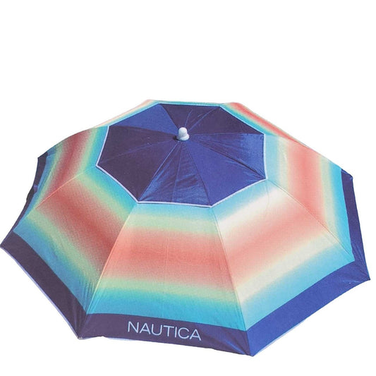 Nautica 7'D 7-1/2'H Beach Umbrella w/ Sand Anchor & Carry Bag, UPF 50+, Tropical