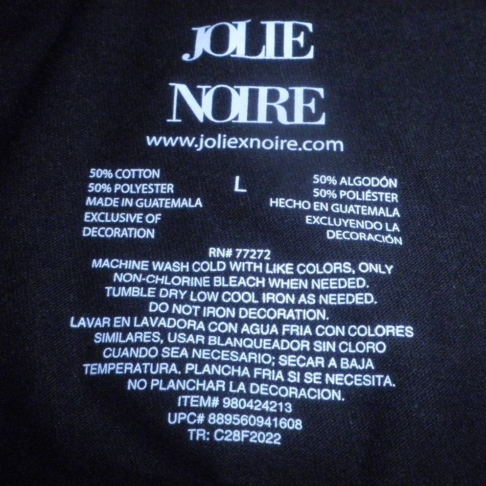 Jolie Noire Large Women's Black Is Beautiful Graphic Print Short Sleeve Tee