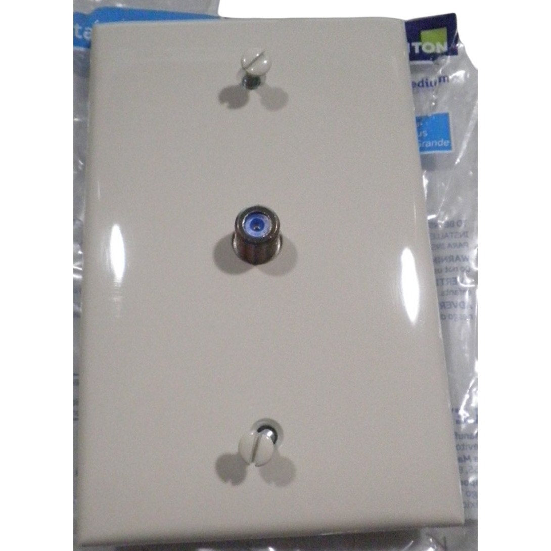 Leviton 1-Gang Midway CATV Wall Plate, Light Almond