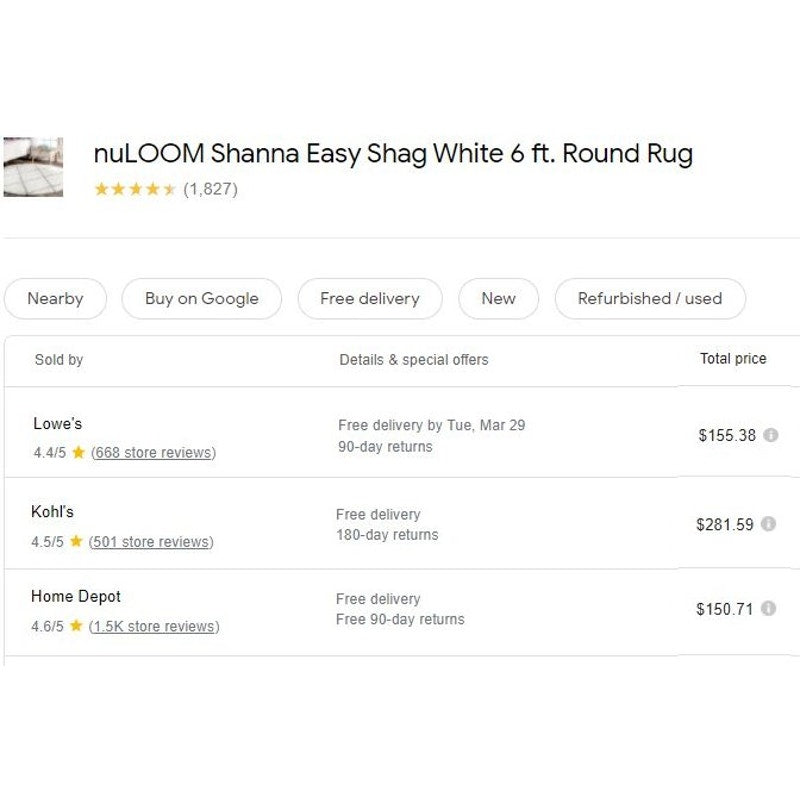 nuLOOM Tess Cozy Soft & Plush Modern Rug, 6' Round, White -Local Pickup Only