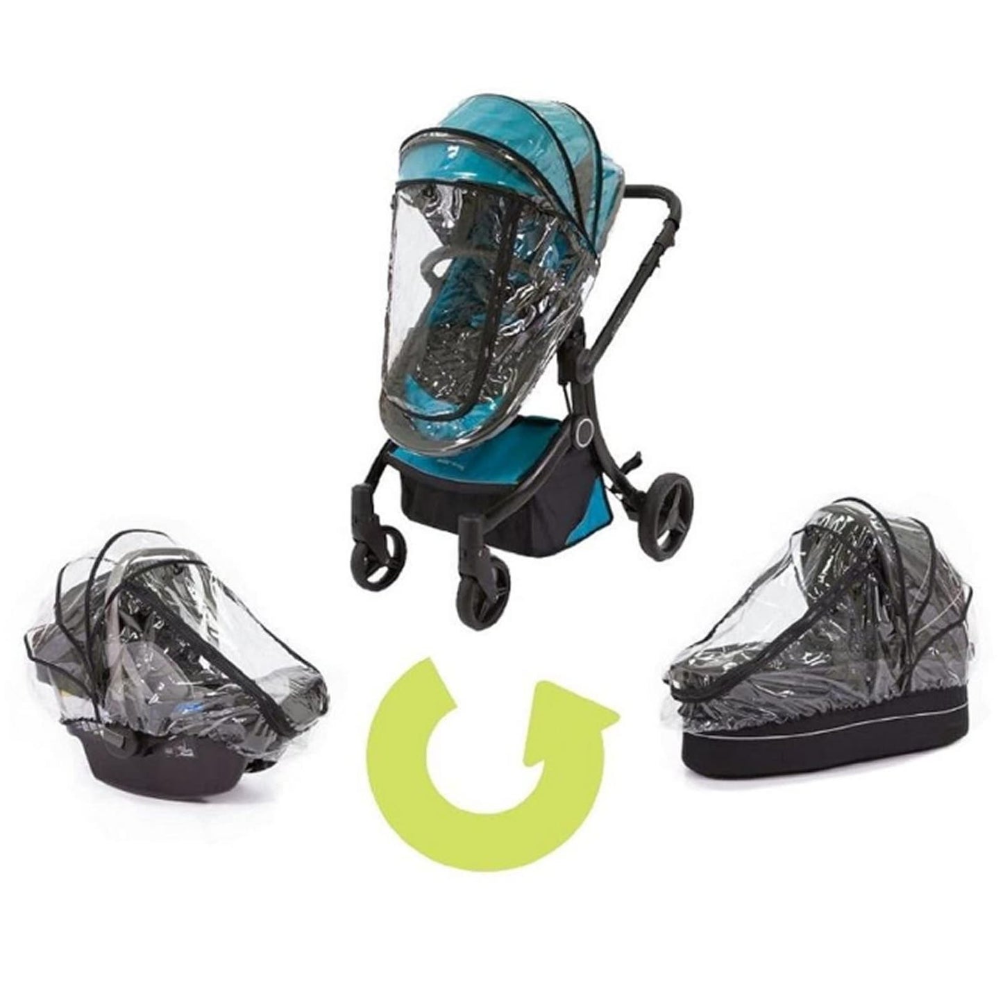 Guzzie+Guss 3-in-1 Rain Cover, Fits Most Bassinets, Car Seats & Pod Style Seats