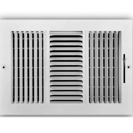 Everbilt 12 in. x 8 in. 3-Way Steel Wall/Ceiling Register in White, NIP