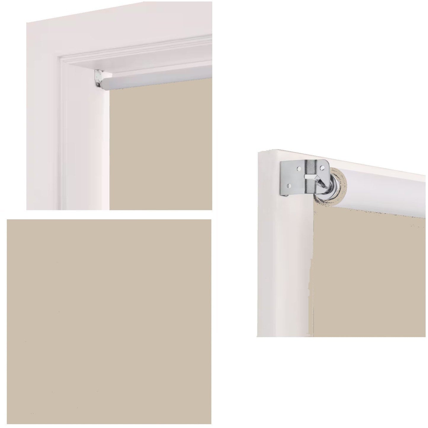 StyleWell Cut to Size Beige Cordless Blackout Fabric Roller Shade 55.25"W x 72"L