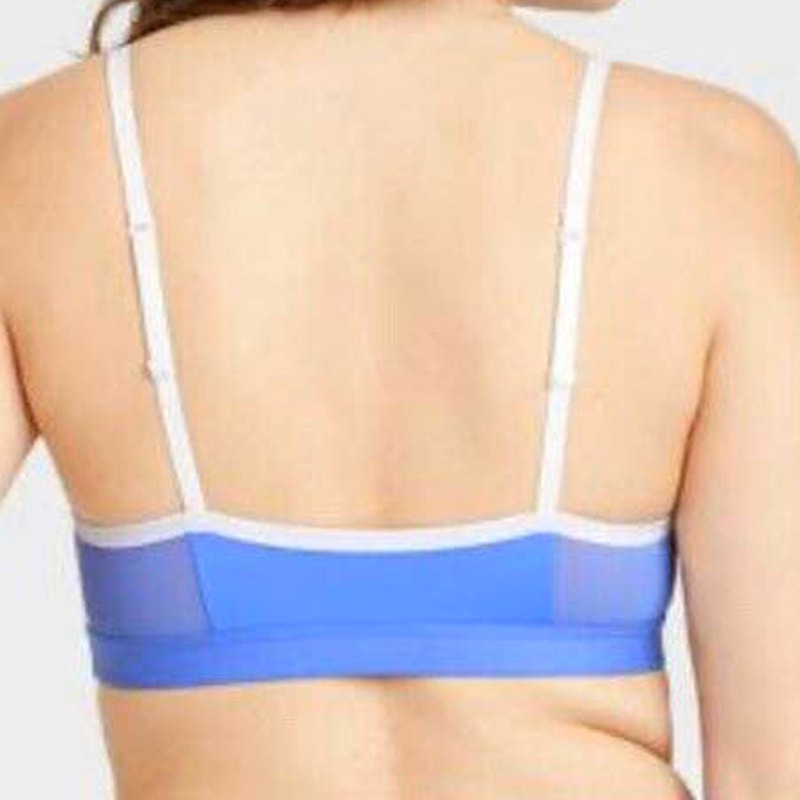 Women's Nylon Mesh Bralette - Colsie, Size Medium, Blue