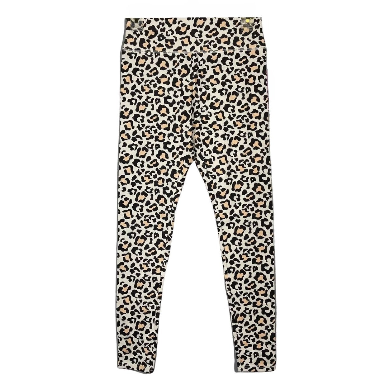 Women's Small  Beige Leopard Print High-Waisted Leggings