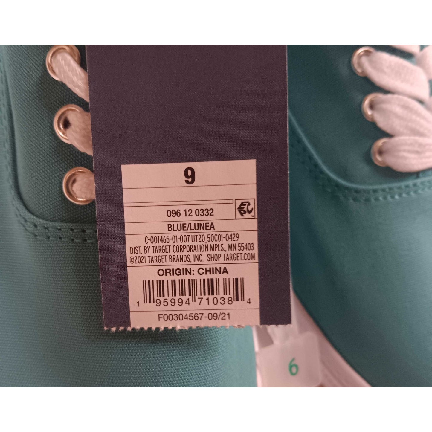 Women's Size 9 Lunea Lace-Up Canvas Sneakers - Turquoise Blue + Free Shipping
