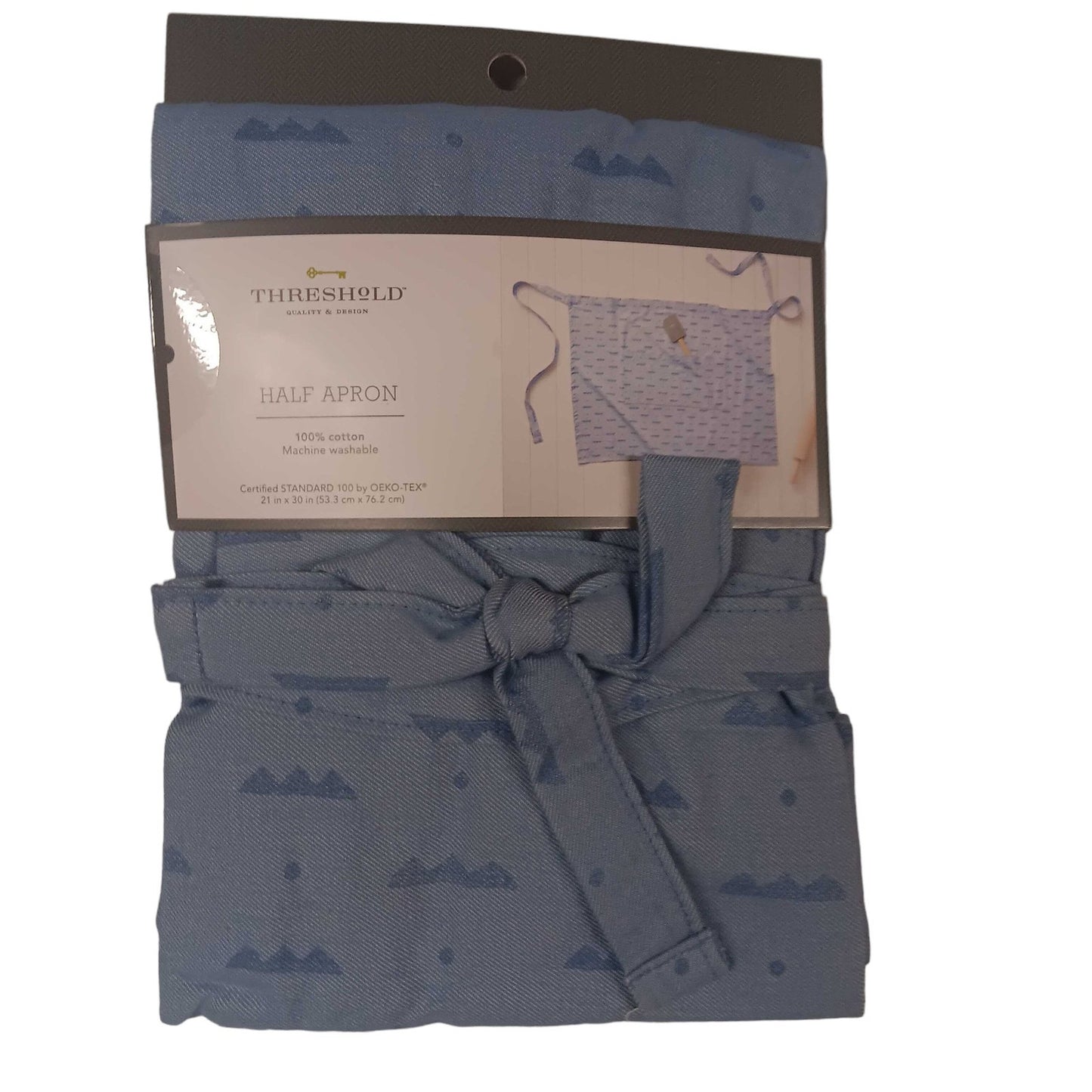 Cotton Chambray Half Apron Blue - Threshold, 100% Cotton, 30" x 21" + Free Ship