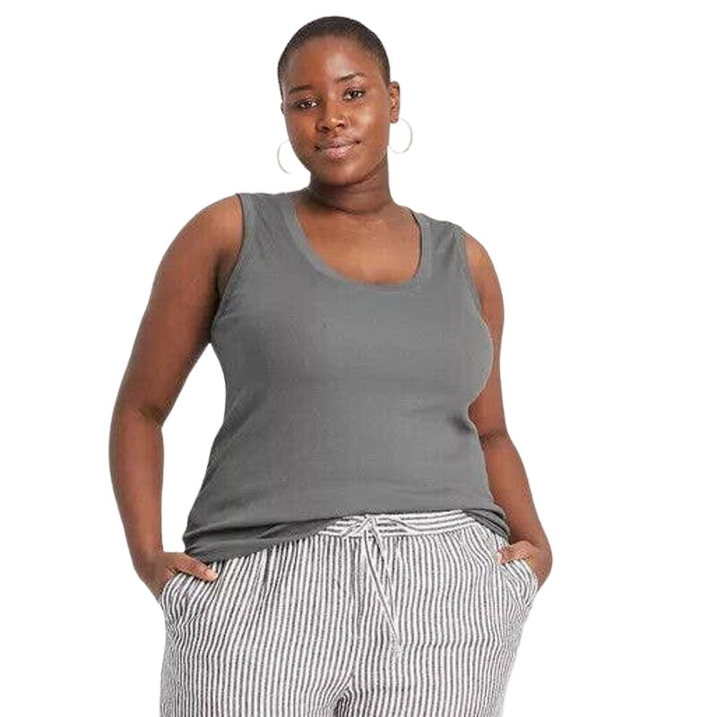A New Day, Women's 2XL (20-22) Tank Top, Heather Gray, 2X-Large