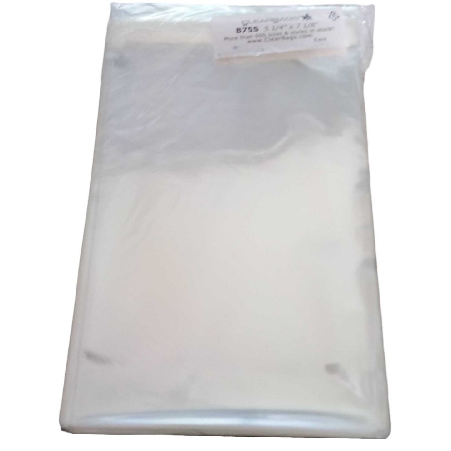 Clearbags Crystal Clear Bags w/ Flap 5 1/4" x 7 1/8" 100-Pk B75S, Photo/Cards..