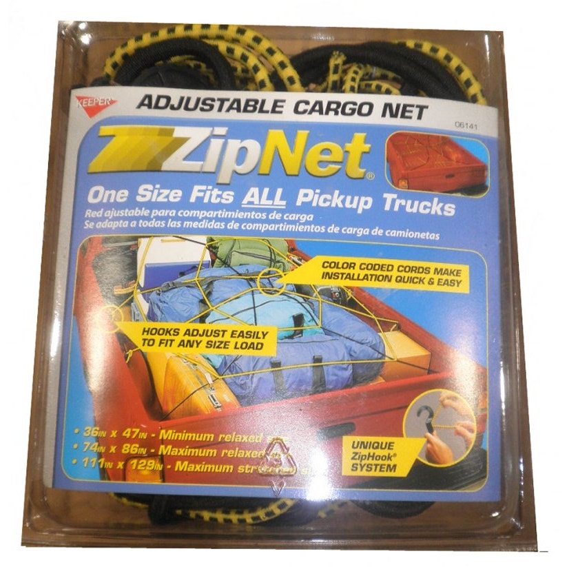 1pc - Keeper 06141 Zipnet Adjustable Cargo Net  Min. 36"x47"  Max. 111" x 129"
