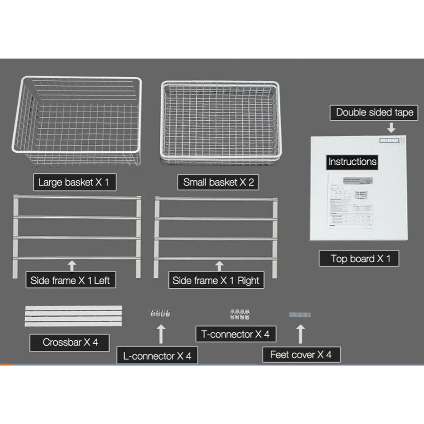 Everbilt White Steel 3-Drawer Close Mesh Wire Basket Organizer, Stackable
