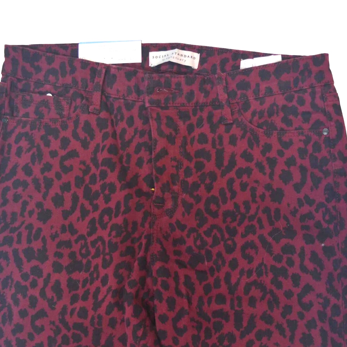 Social Standard by Sanctuary Ladies Skinny Ankle Jean Sketchy Cheetah, Size 10