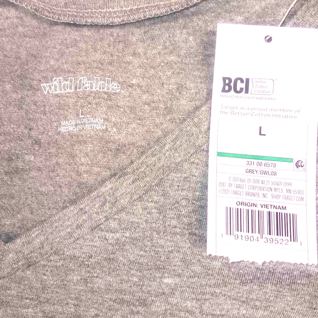 Women's Large Short Sleeve V-Neck Slim Fit Cropped T-Shirt - Wild Fable Gray