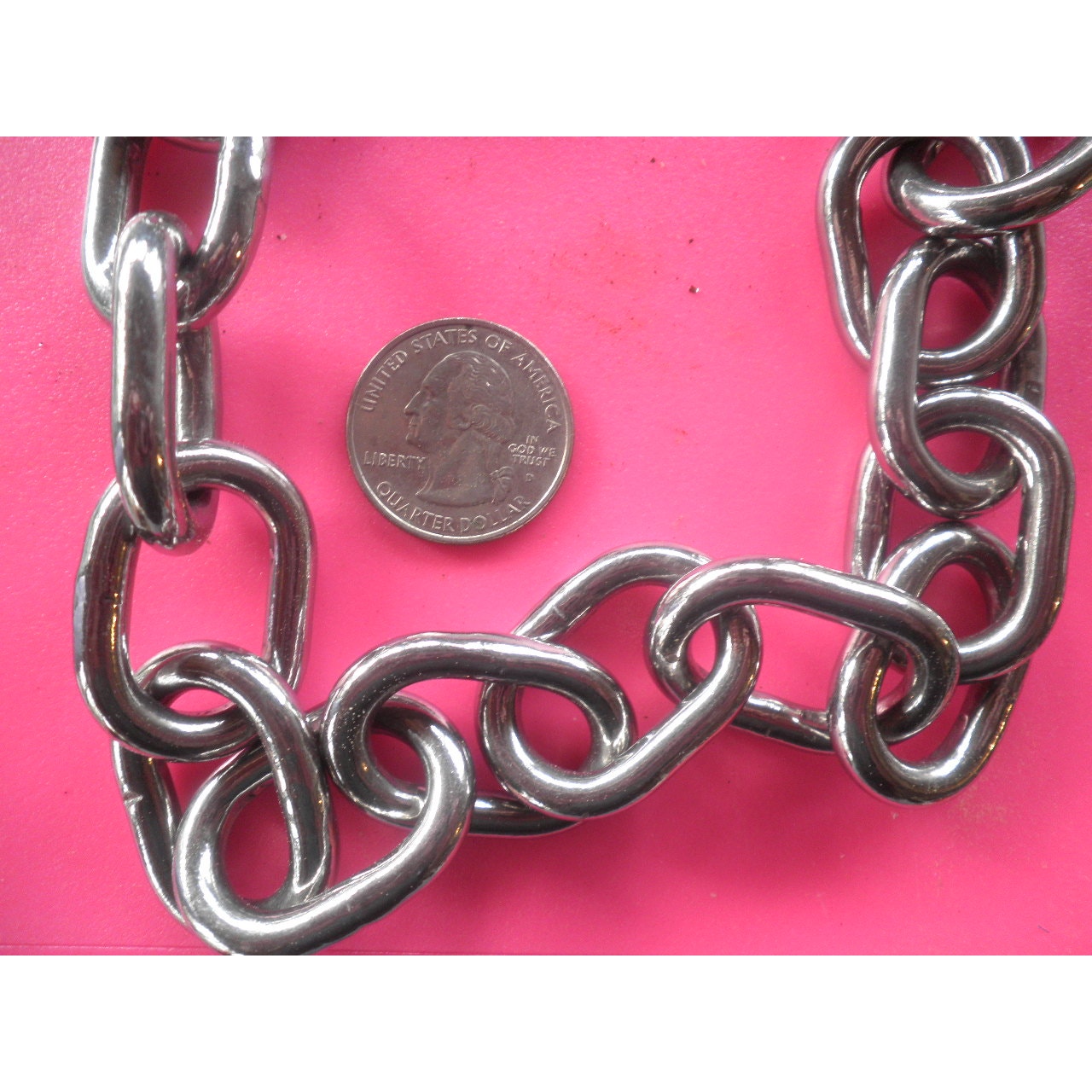 #2/0 x 5 ft. Zinc Plated Steel Passing Link Chain, 450 Lb Capacity