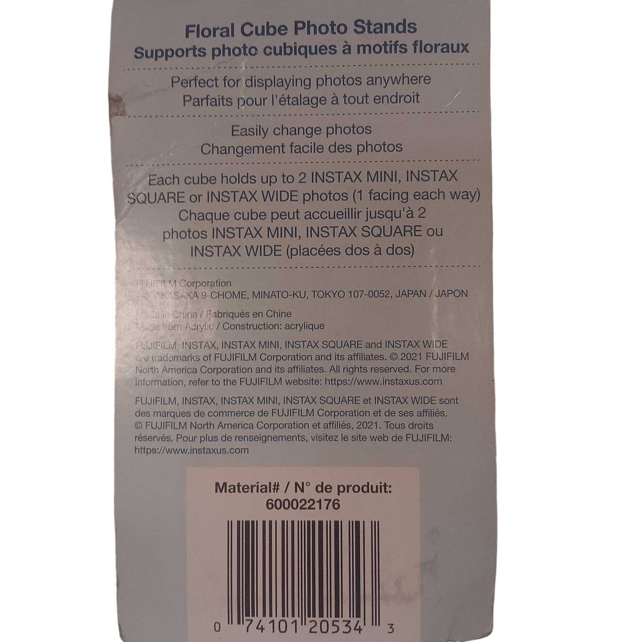 FUJIFILM INSTAX Acrylic Floral Cube Photo Stands (2-Pack)