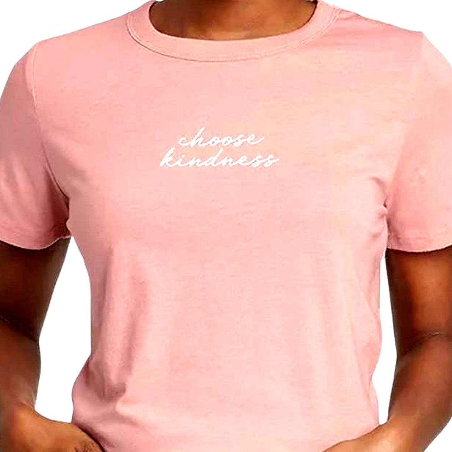 (2-PK) Women's Small "Choose Kindness" Short Sleeve Graphic T-Shirt - Misty Rose