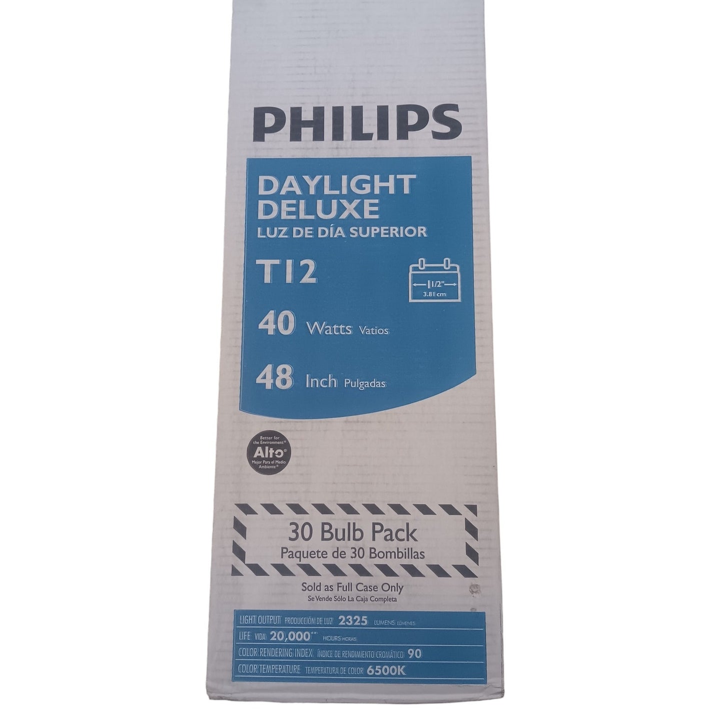 30-PK Philips 40-Watt 4 ft. Deluxe Linear T12 Tube Light Bulb, Daylight (6500K)
