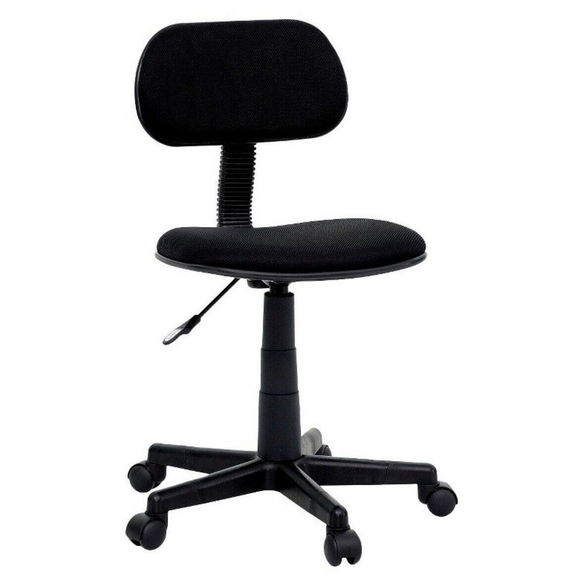 Easy-Care Fabric Task Chair Black, NIB, Adjustable 29" - 33.25"