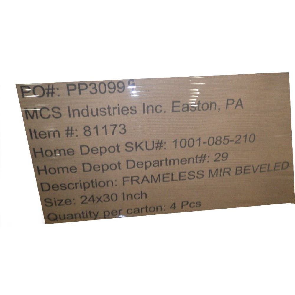 [LOCAL PICKUP 35054 Cropwell AL $30 Per case of 4 Mirrors] (4-PK) 24 in. x 30 in. Frameless Rectangular Beveled Edged Mirror (4 Mirrors) [LOCAL PICKUP 35054 Cropwell AL $30 Per case of 4 Mirrors]