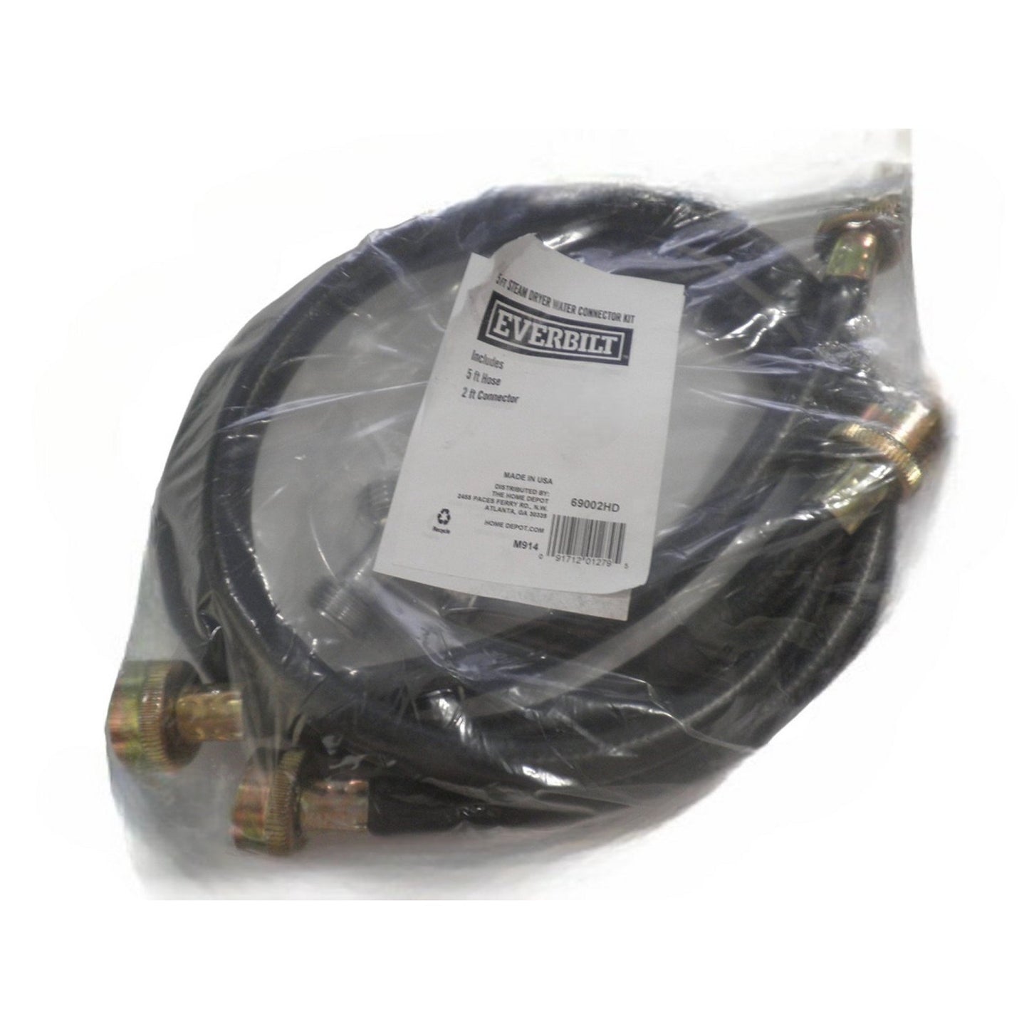 Universal 55 in. Steam Dryer Water Connector Hose Kit w/ Adapter & 12" Hose, USA