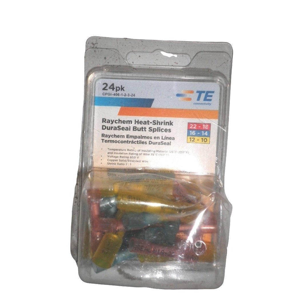 22-10 AWG, Heat Shrink, Butt Splice Assorted Kit - Red/Blue/Yellow (24-Pack)