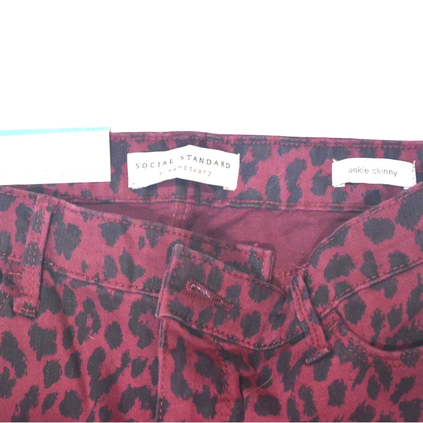Social Standard by Sanctuary Ladies Skinny Ankle Jean Sketchy Cheetah, Size 10