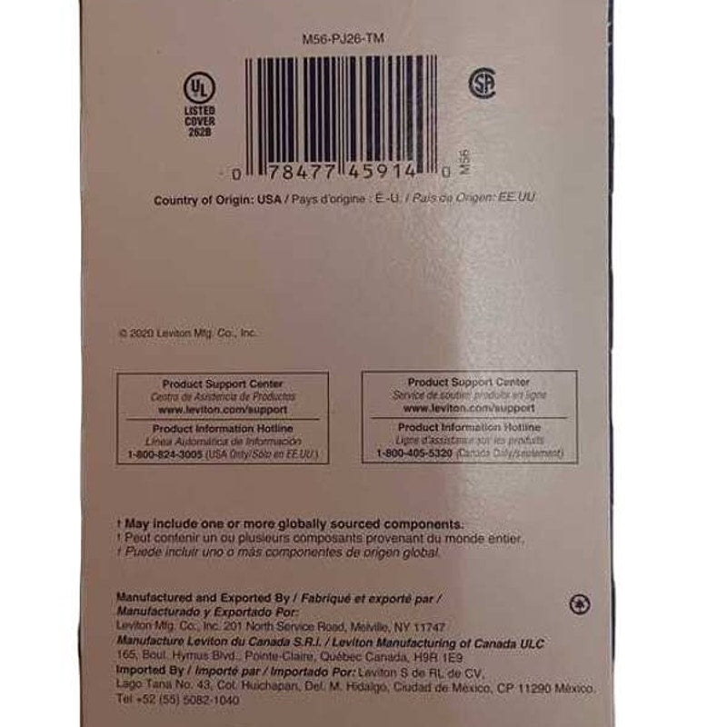 10=PK Leviton PJ26-TM, Light Almond, Decora Nylon Wallplates, 1-Gang, Midway