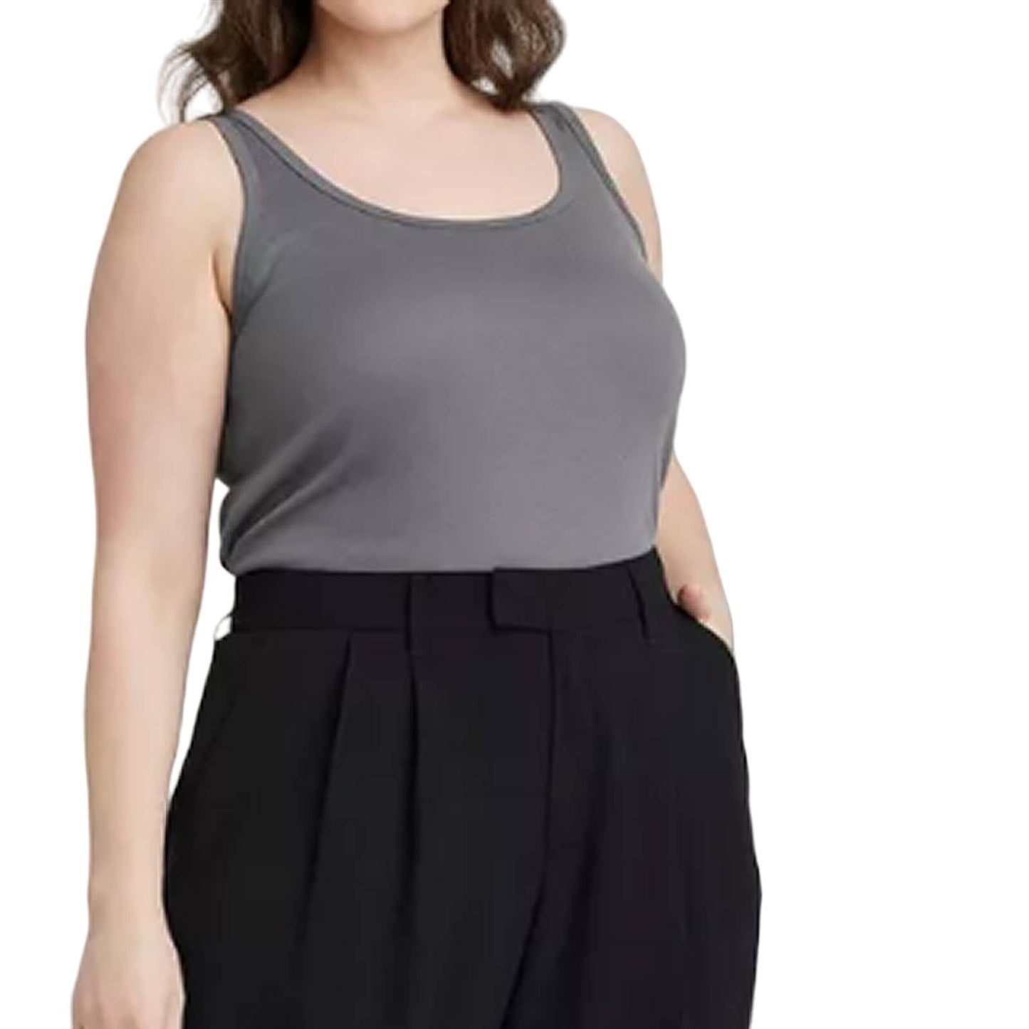 A New Day, Women's 2XL (20-22) Tank Top, Heather Gray, 2X-Large