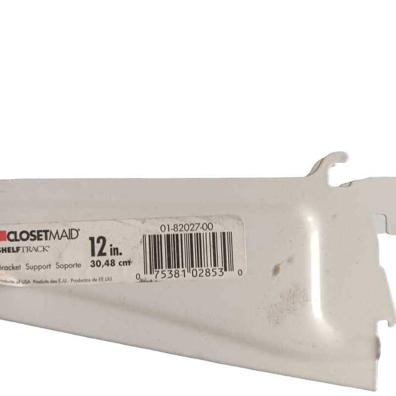 ClosetMaid 2853 ShelfTrack 12-Inch Locking Shelf Bracket, White