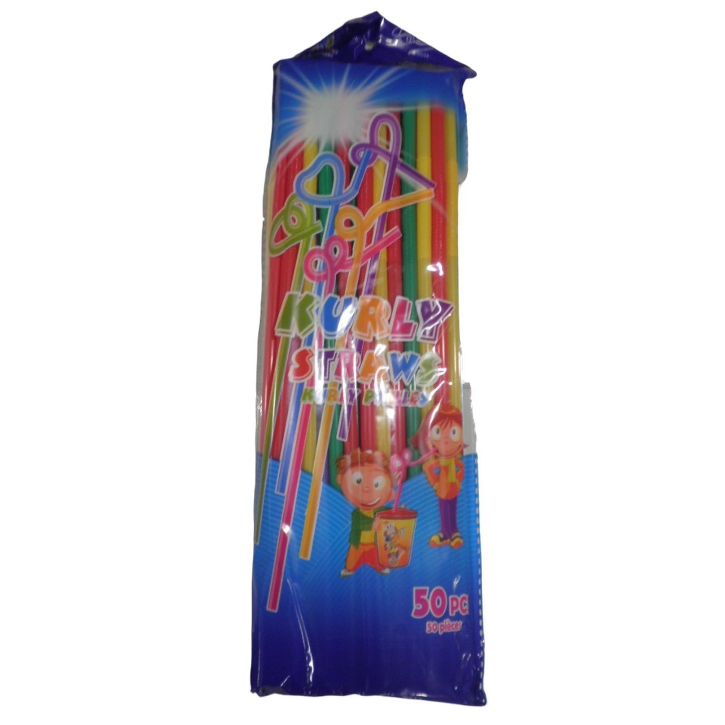 Berkley Square Colorful Kids' Flexible Kurly Straws, 150 Count - Free Shipping