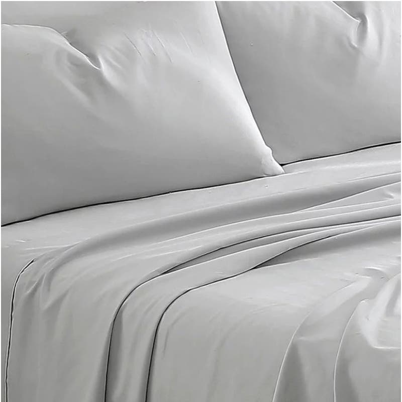 6-PC KING Microfiber Gray / Grey Sheet Set  1 Fitted & Flat & 4 Pillow Cases