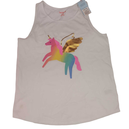 Girls' Printed Pastel Rainbow Unicorn w/ Wings Tank Top - Cat & Jack White XXL
