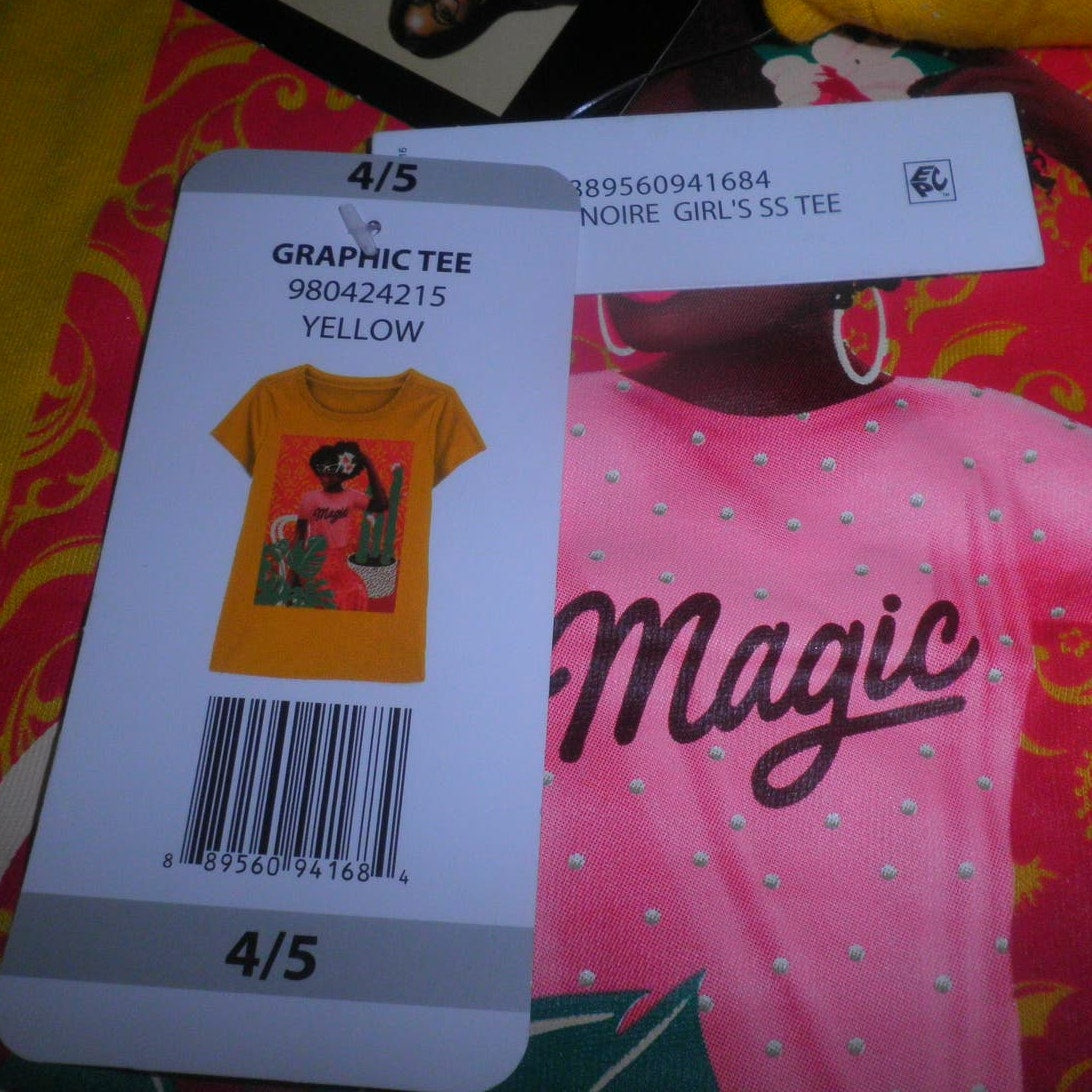 Jolie Noire Girl's 4/5 Black History Month Short Sleeve Graphic Graphic Tee