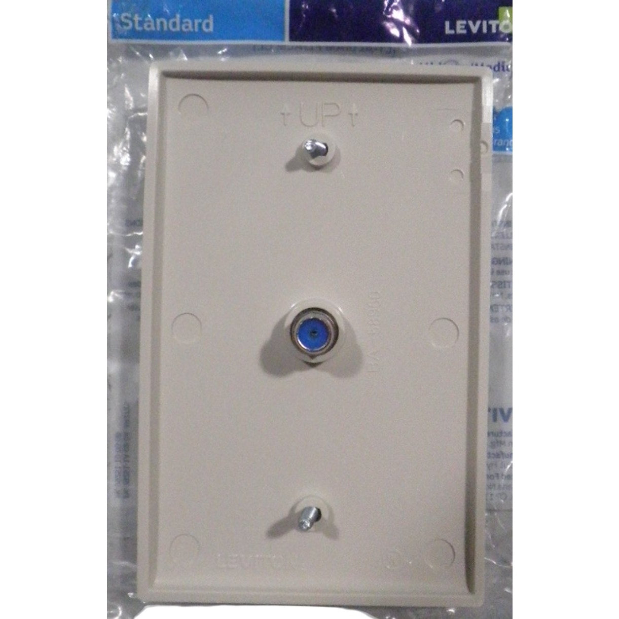 Leviton 1-Gang Midway CATV Wall Plate, Light Almond
