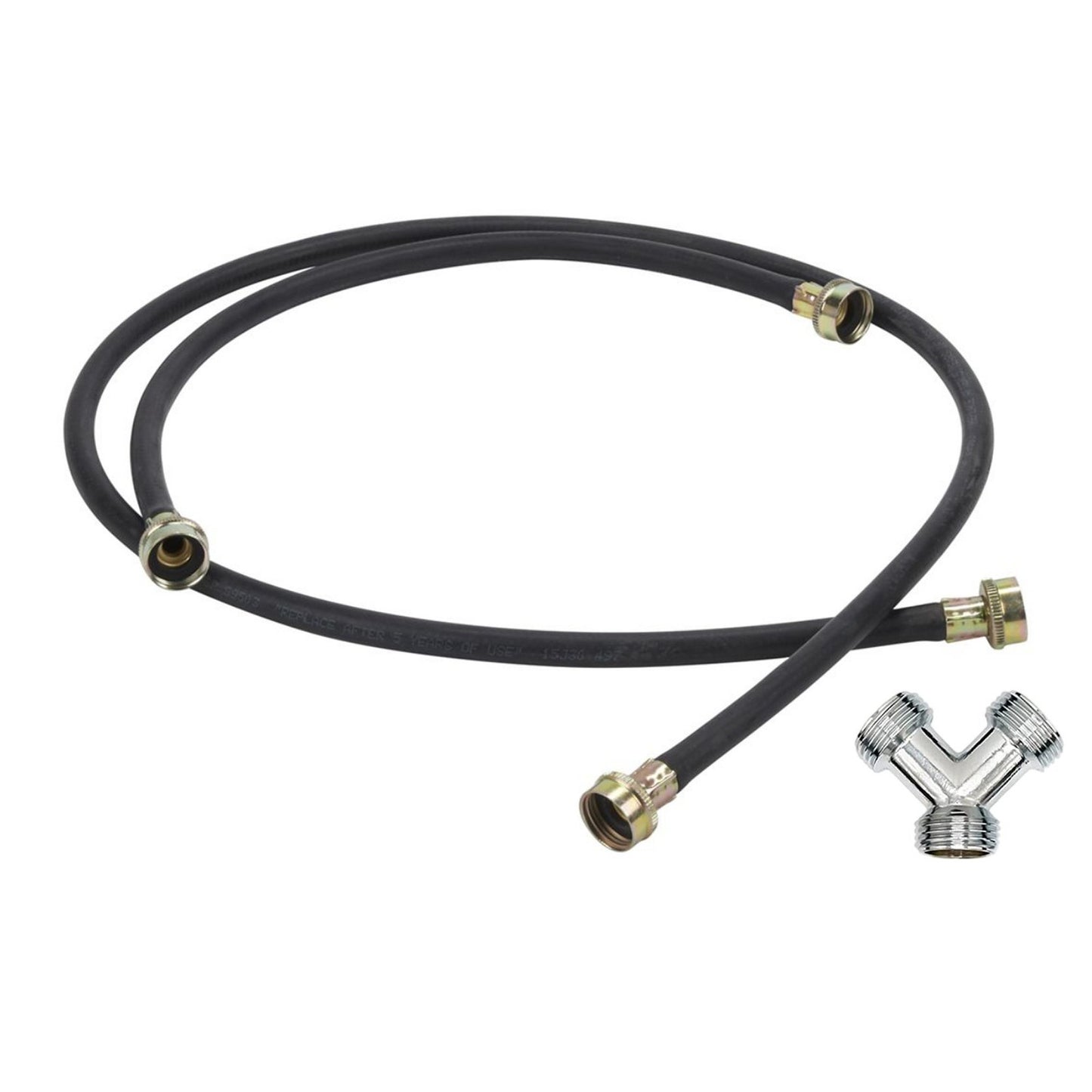 Universal 55 in. Steam Dryer Water Connector Hose Kit w/ Adapter & 12" Hose, USA
